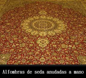 Alfombras de seda anudadas a mano.